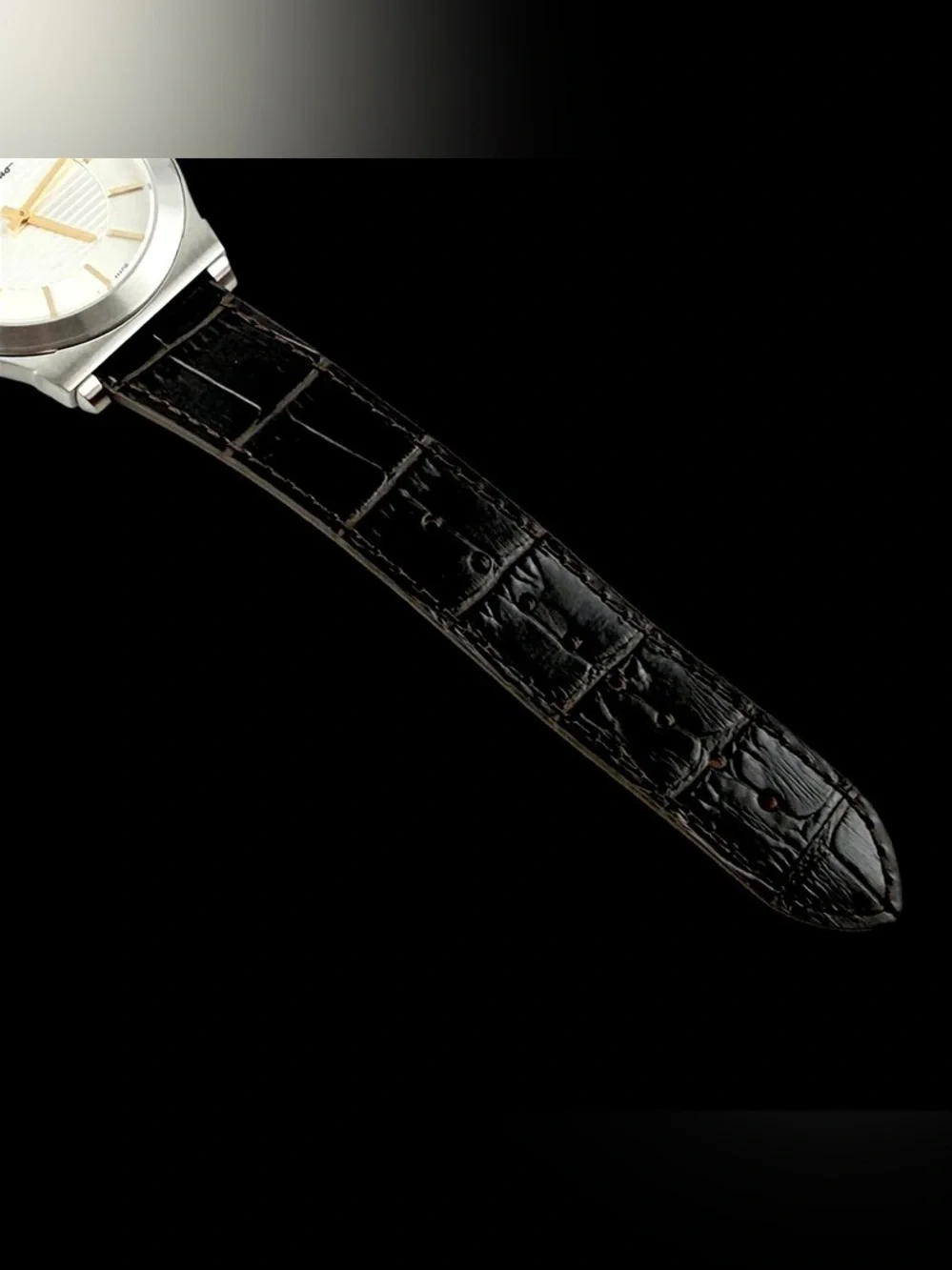 Brand New Salvatore Ferragamo Silver Dial Watch with Brown Leather Strap